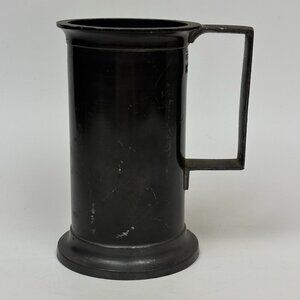 🏺 Antique French Pewter Measuring Tankard Pub Measure w/ Stamps | 19th C Style